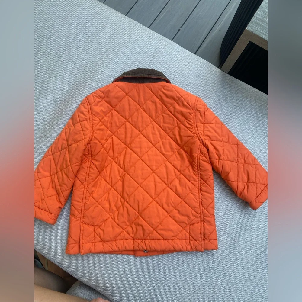 Polo by Ralph Lauren quilted Orange  Brown Jacket Size 3T Classic Quite Luxury